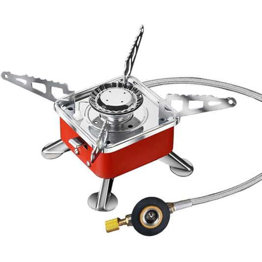 Mini Square Camping Stove with Piezo Ignition & Foldable