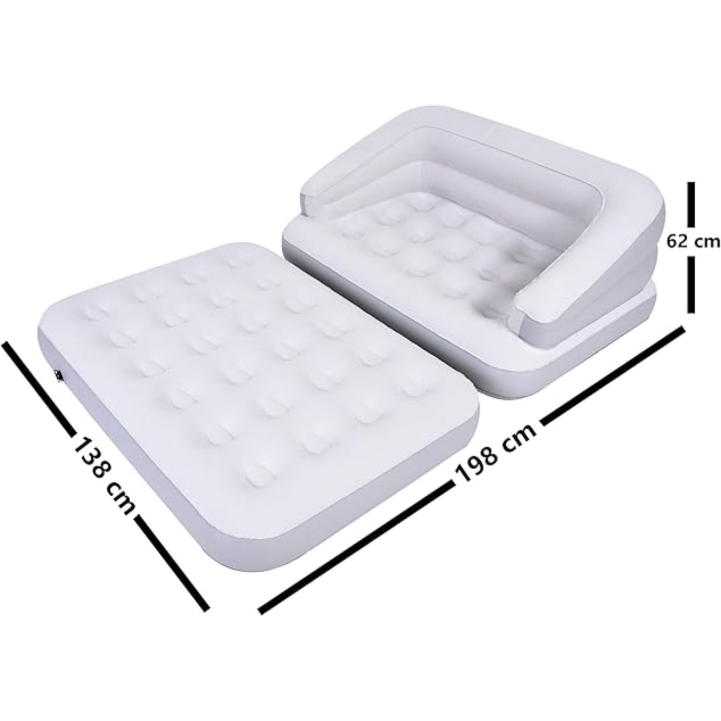 Avenli 4-in-1 inflatable sofa bed deflated and folded flat for compact storage and easy transport