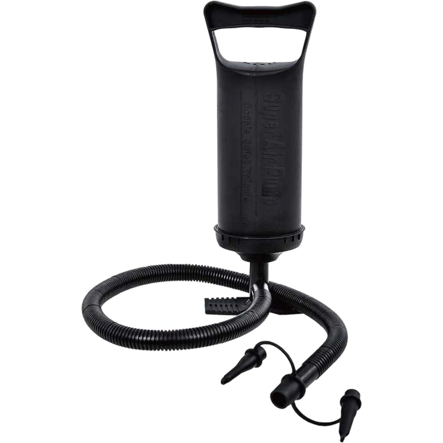 Avenli hand air pump with hose and multiple nozzle attachments included with double inflatable air mattress