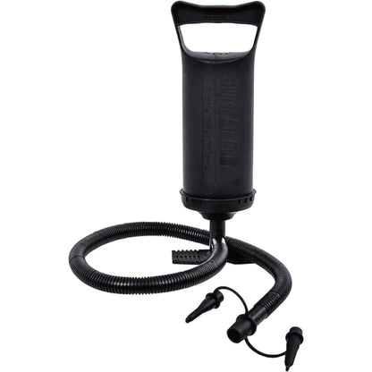 Avenli hand air pump with hose and multiple nozzle attachments included with double inflatable air mattress