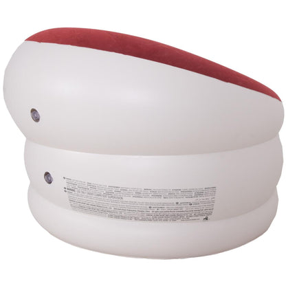 Close up of Avenli inflatable round armchair deep contoured flocked velour seat with soft velvety water-repellent surface
