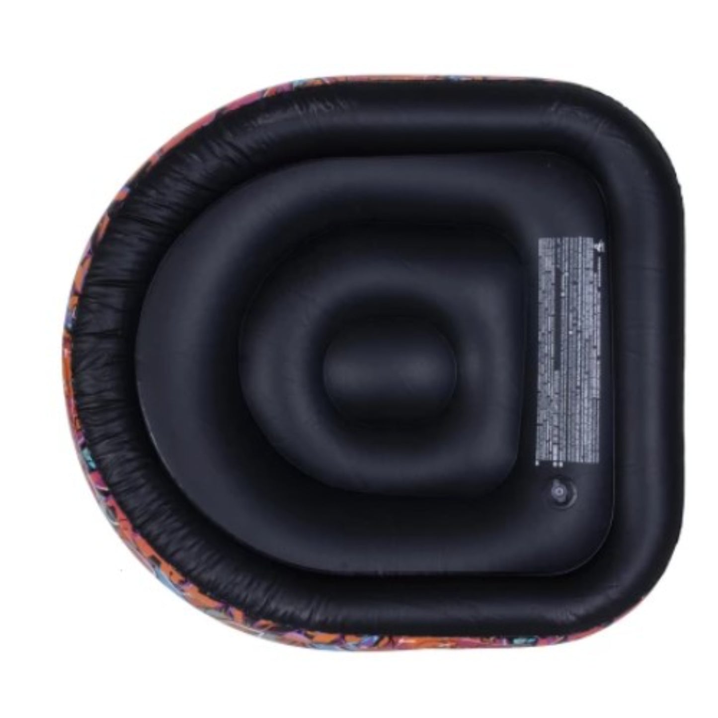 Repair patch included with Avenli inflatable graffiti lounge chair for quick and easy puncture repair