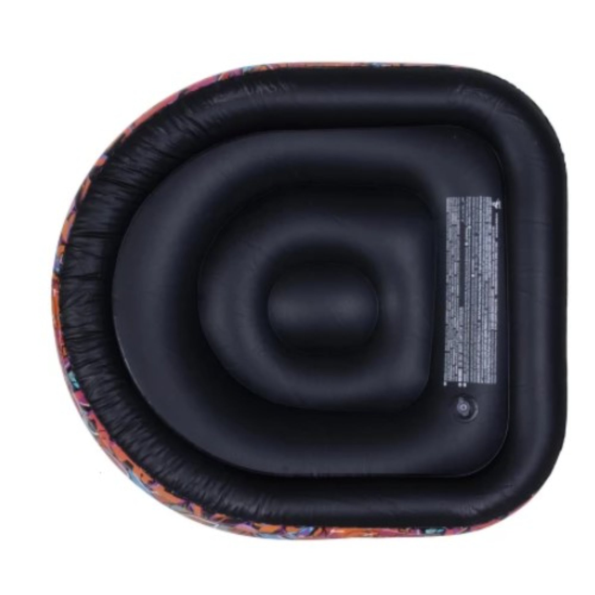 Repair patch included with Avenli inflatable graffiti lounge chair for quick and easy puncture repair