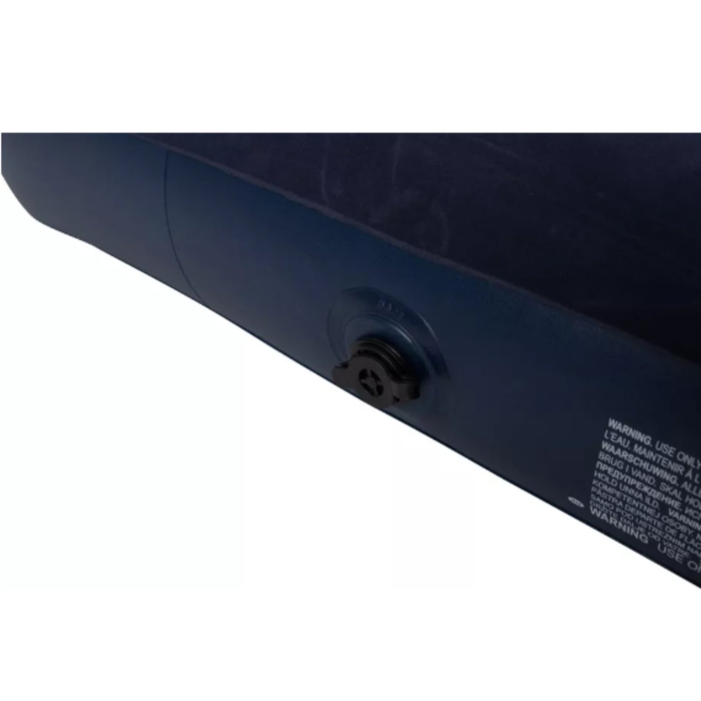 Close up of Avenli twin air bed reinforced PVC weld seams for extra durability and outdoor resilience
