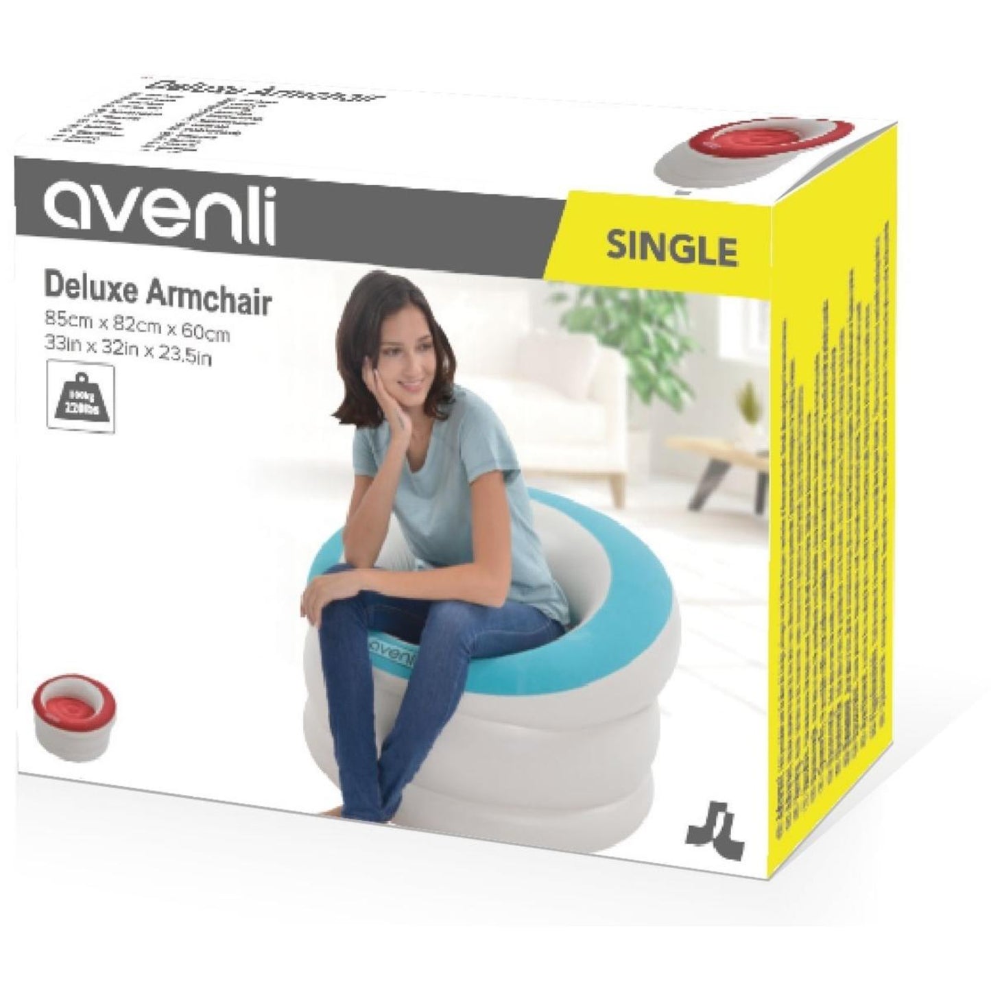 Avenli Inflatable Armchair Deflated Compact Portable