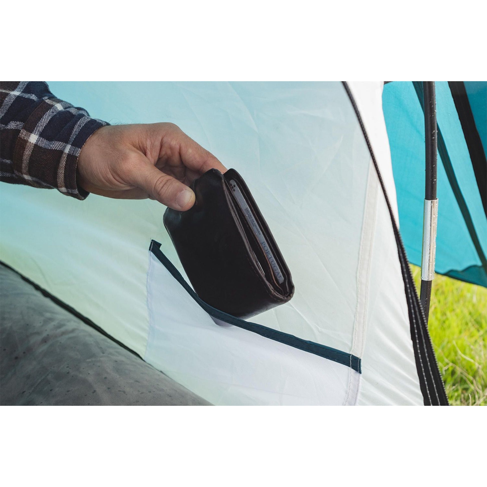 Bestway Hike Dome 2 camping tent fluorescent tension ropes for night-time visibility and safety at campsite