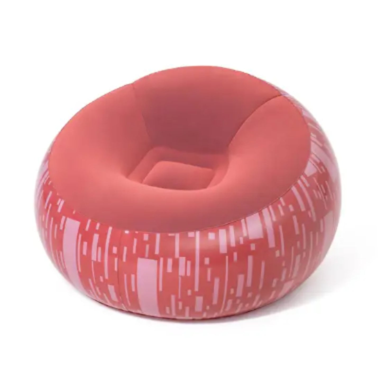 Close up of Bestway inflatable armchair 2-way interlocking quick release valve for fast inflation and deflation
