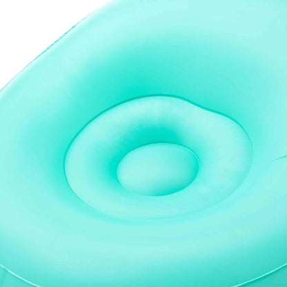 Close up of Bestway PoshPod inflatable chair smooth mint green PVC surface with clean minimal design