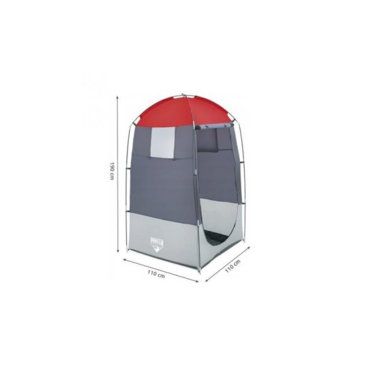 Close up of Bestway privacy shower tent side mesh ventilation window and weatherproof 170T polyester fabric