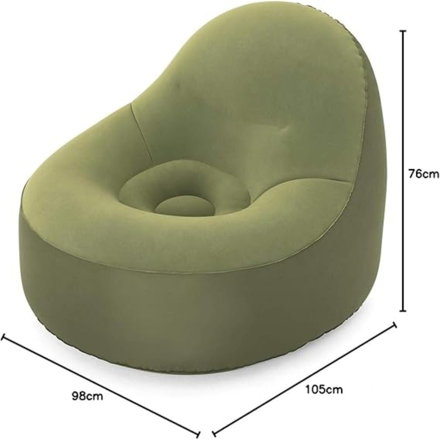 Bestway ToughPod inflatable chair deflated and folded flat for compact indoor and outdoor storage