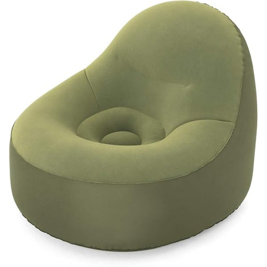 Bestway ToughPod inflatable chair in olive green Fortech™ material with high curved backrest and contoured seat at 105 x 98 x 76cm