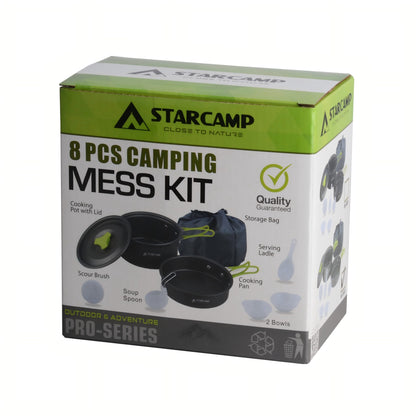 Starcamp 8 pcs camping mess kit packaging on a white background