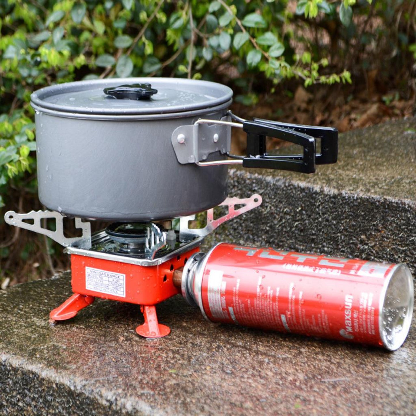 Mini Square Camping Stove Foldable Serrated Pot Support Arms