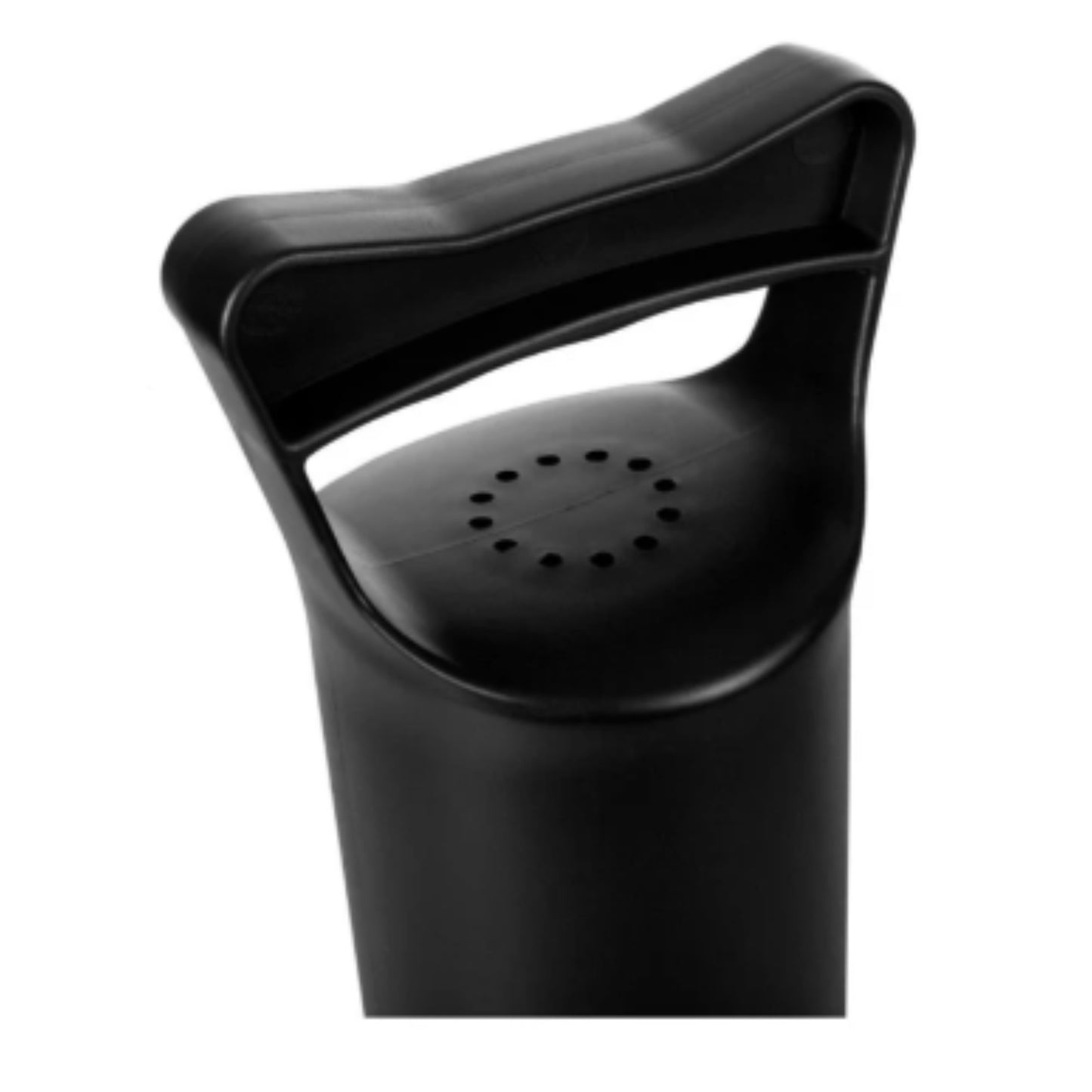 Double-action hand pump showing compact 8.7 × 30cm dimensions for easy packing in camping bag or backpack