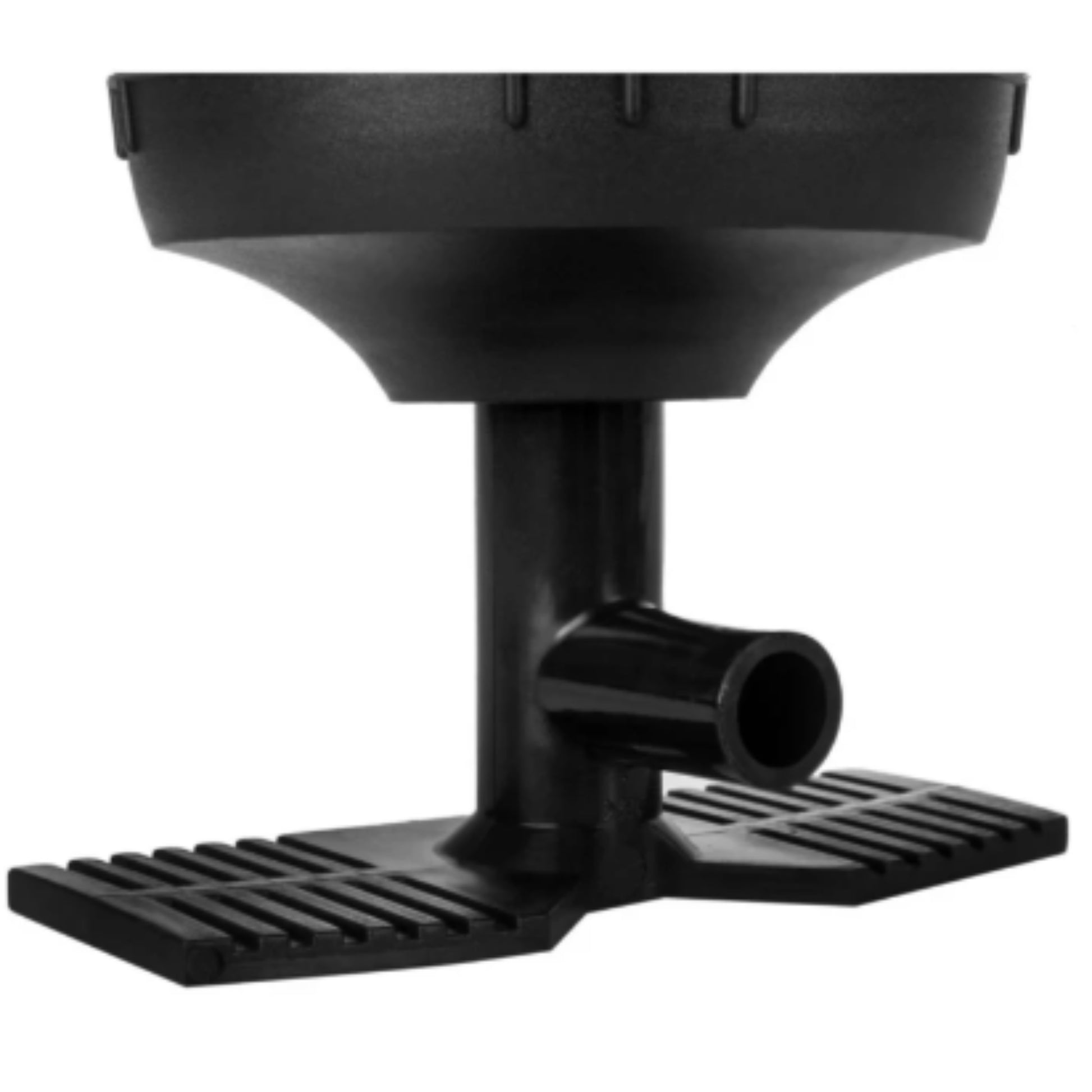 Close up of double-action hand pump ergonomic T-bar handle for comfortable grip during pumping