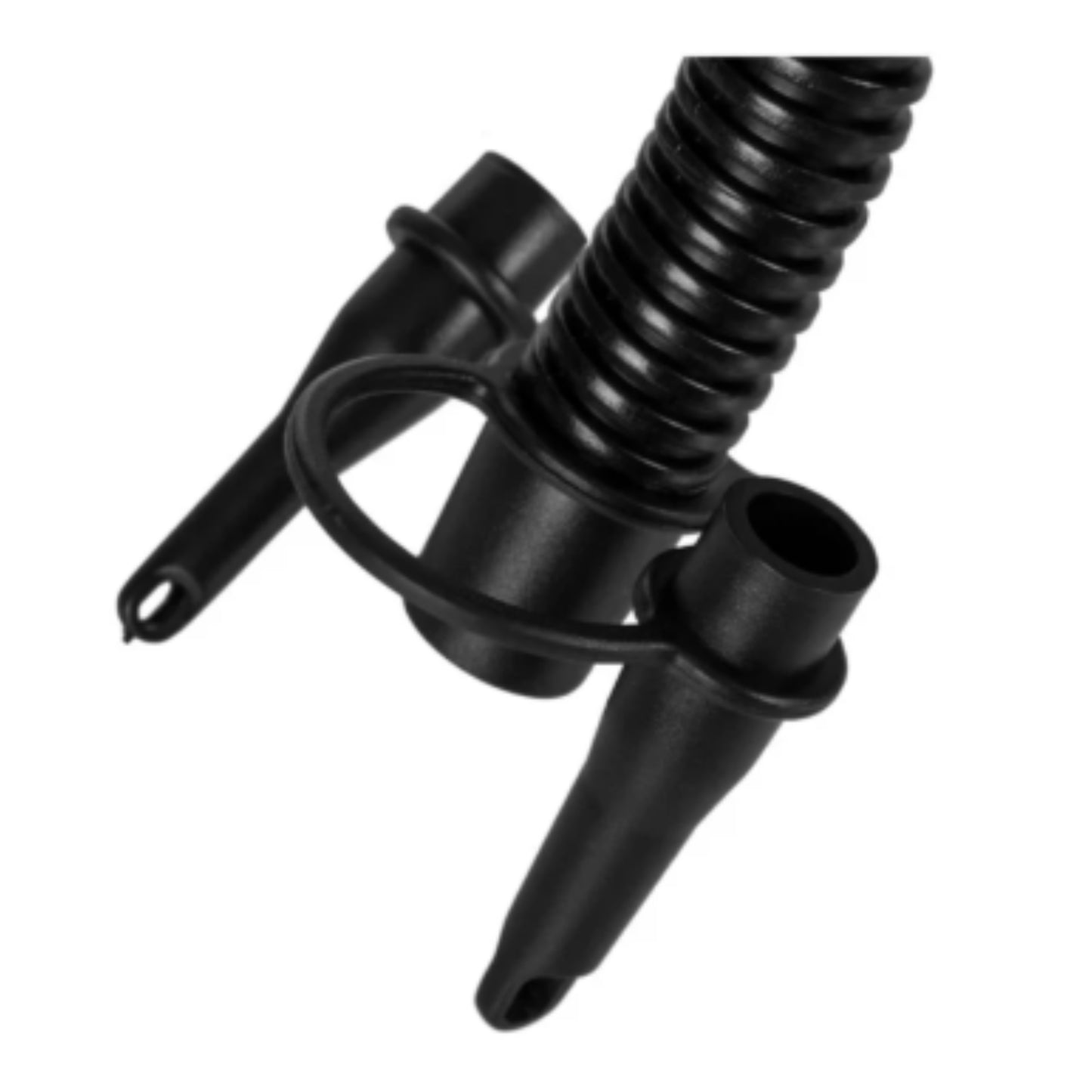 Close up of double-action hand pump wide non-slip foot base plate for stability during inflation and deflation