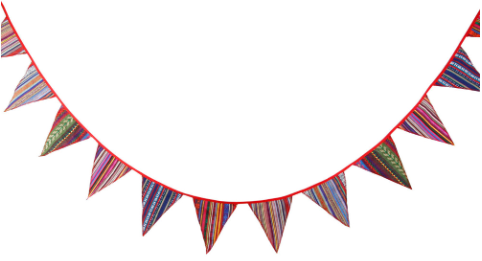 Ethnic Boho Pennant Bunting 12 Triangular Flags Camping Festival