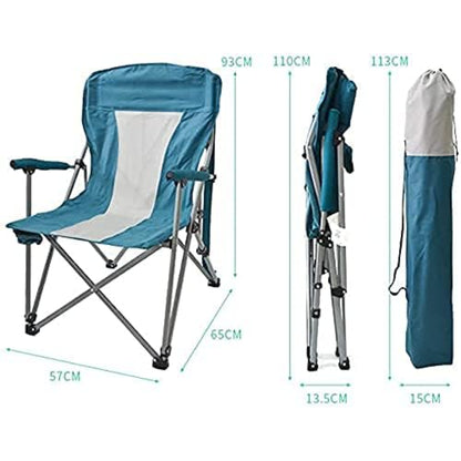 Foldable Camp Chair Padded Armrests Cup Holder Red White 600D Oxford