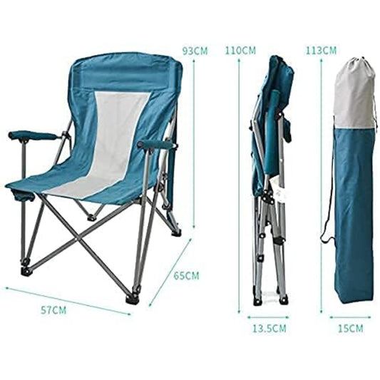 Foldable Camp Chair Padded Armrests Cup Holder Red White 600D Oxford