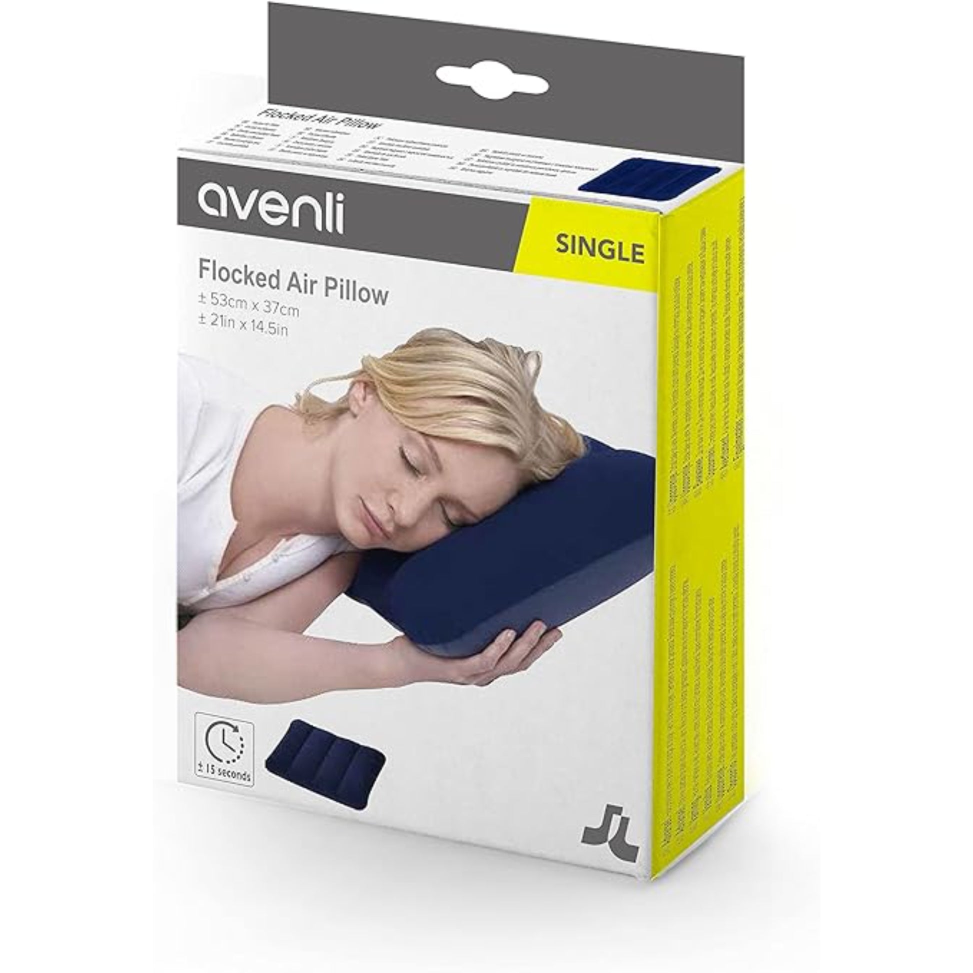 Inflatable travel pillow presented in gift box packaging making it a practical and thoughtful travel or camping gift