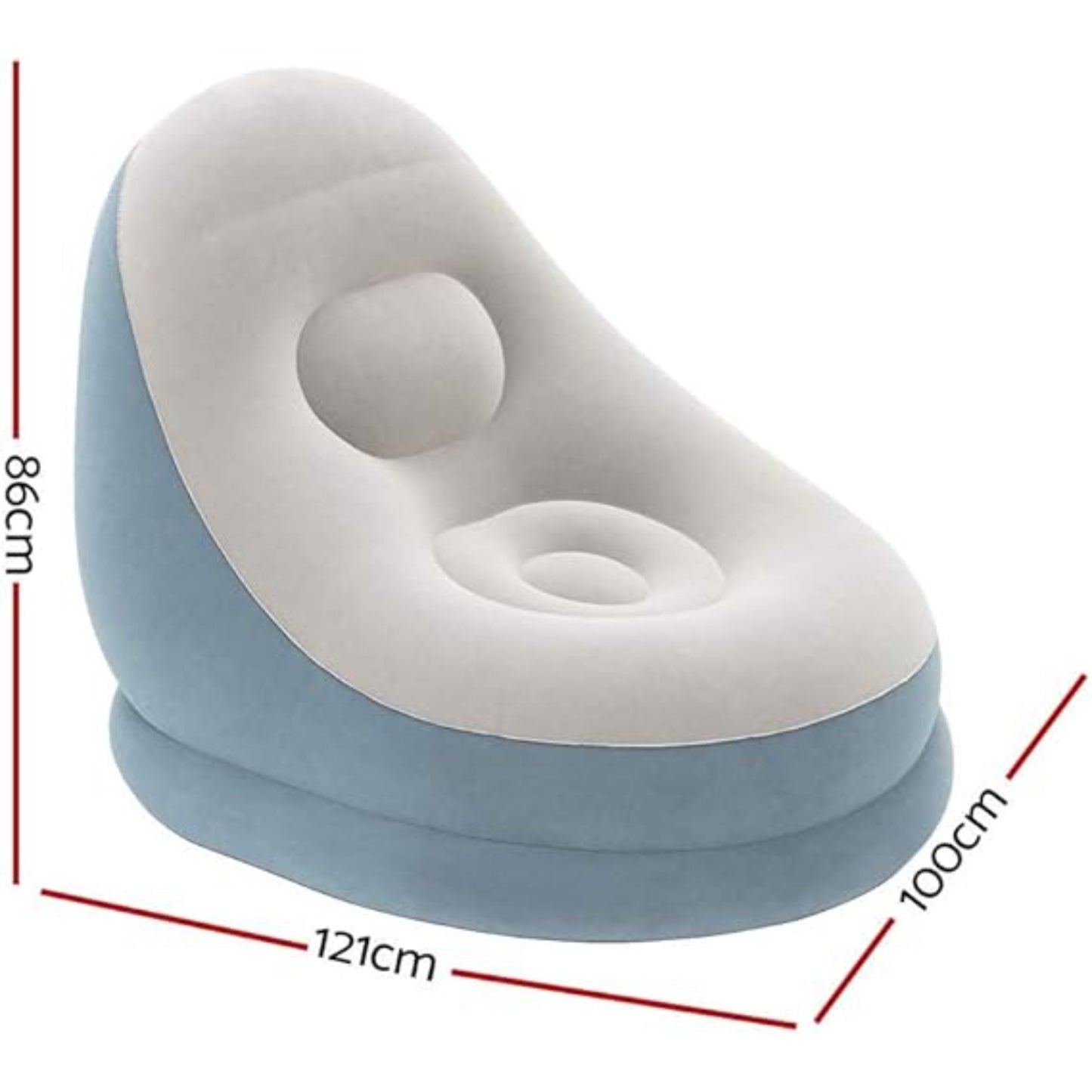 Inflatable Lounge Chair Ottoman Set Comfort Cruiser Burgundy Grey