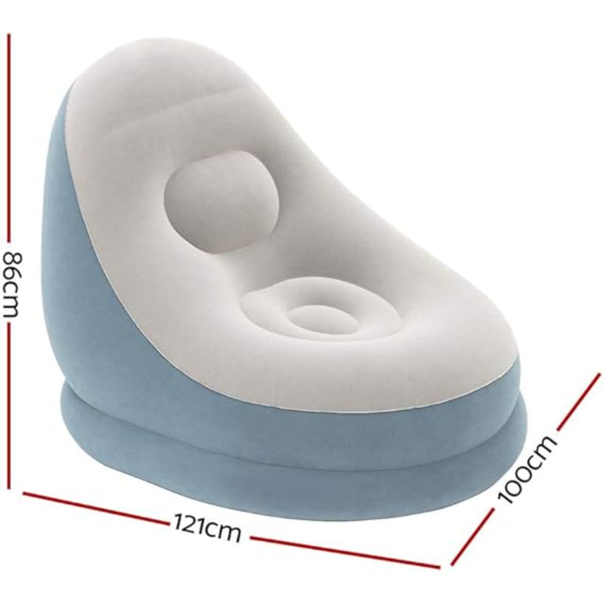 Inflatable Lounge Chair Ottoman Set Comfort Cruiser Burgundy Grey