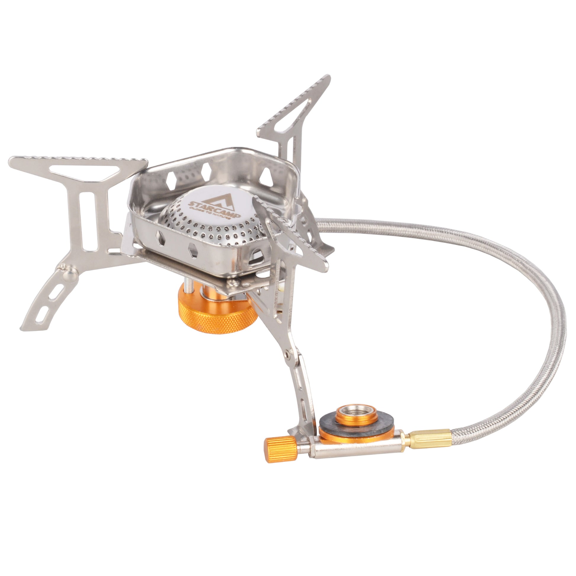 Portable camping stove with a white background