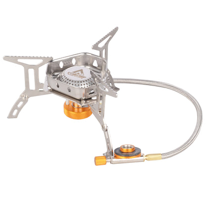 Portable camping stove with a white background