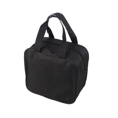 Black bag with handles on a white background