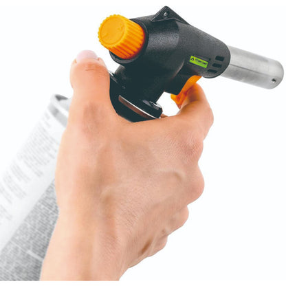 Rear view of STARCAMP butane torch standard butane canister mount connection point