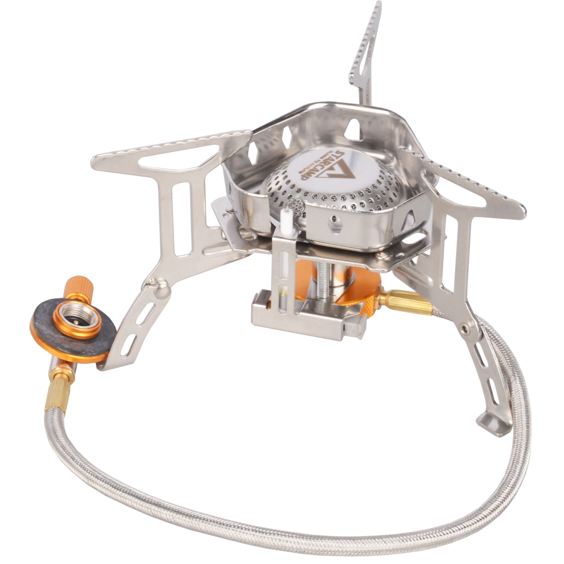 Portable camping stove with a white background