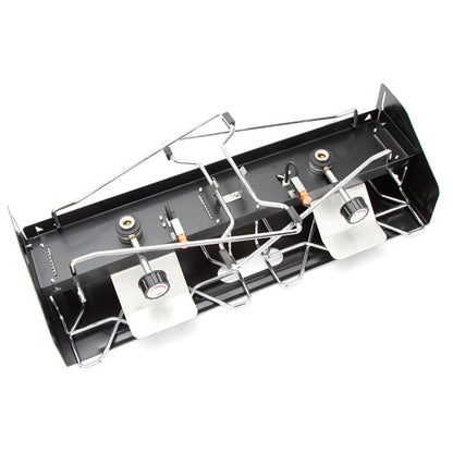 STARCAMP double burner camp stove chrome folding legs fully extended for outdoor use