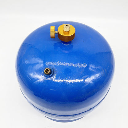 STARCAMP lightweight split type gas cartridge adapter showing compact 30 x 22 x 35mm dimensions next to gas canister