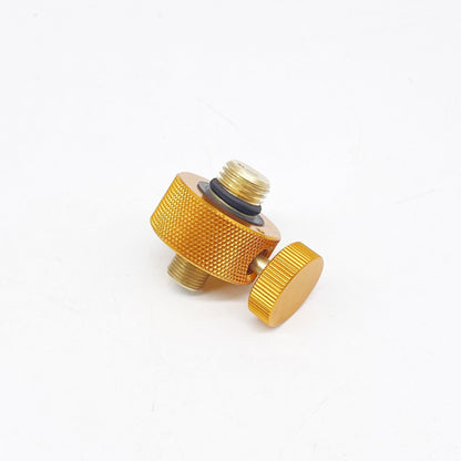STARCAMP split type gas cartridge adapter connecting camping stove burner to standard gas cylinder outdoors