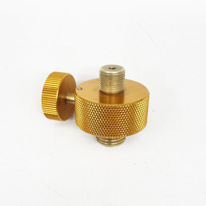 STARCAMP 45g split type gas cartridge adapter in copper and aluminium alloy for camping stoves and outdoor burners