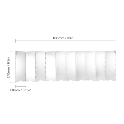 STARCAMP 8-panel aluminium wind shield folded completely flat to compact 240 x 80mm size for backpack storage