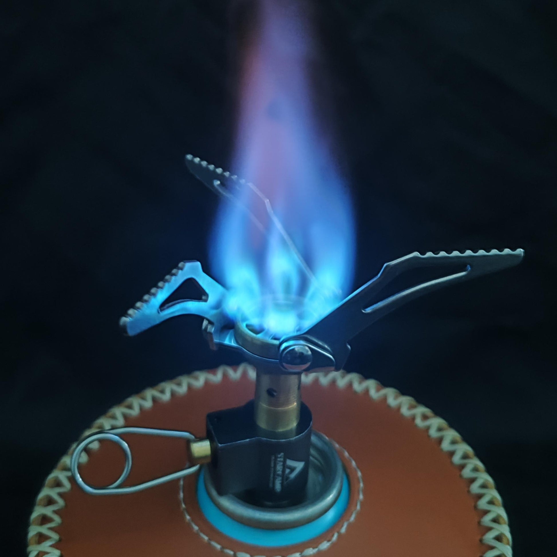 Portable gas stove on a white background