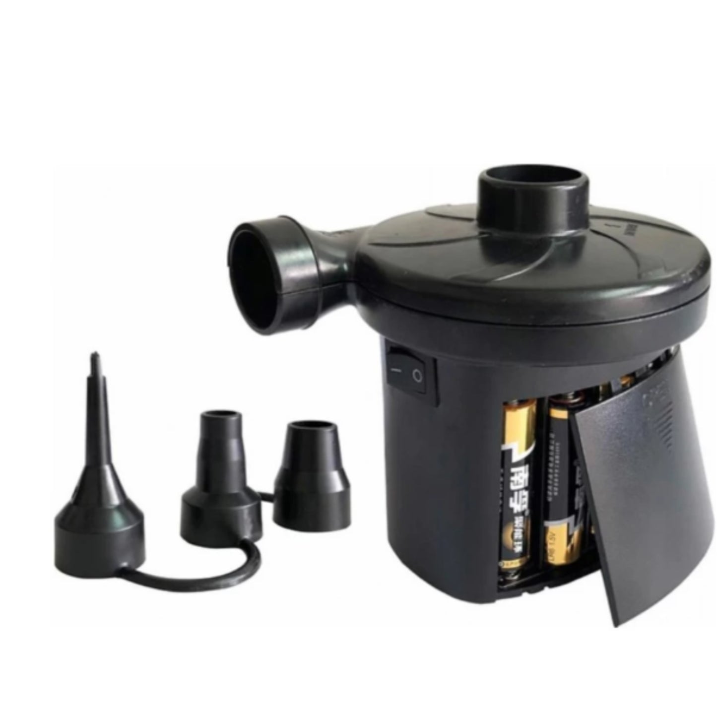 Portable Battery Air Pump — 3 Nozzle Adapters for Air Beds & Inflatables