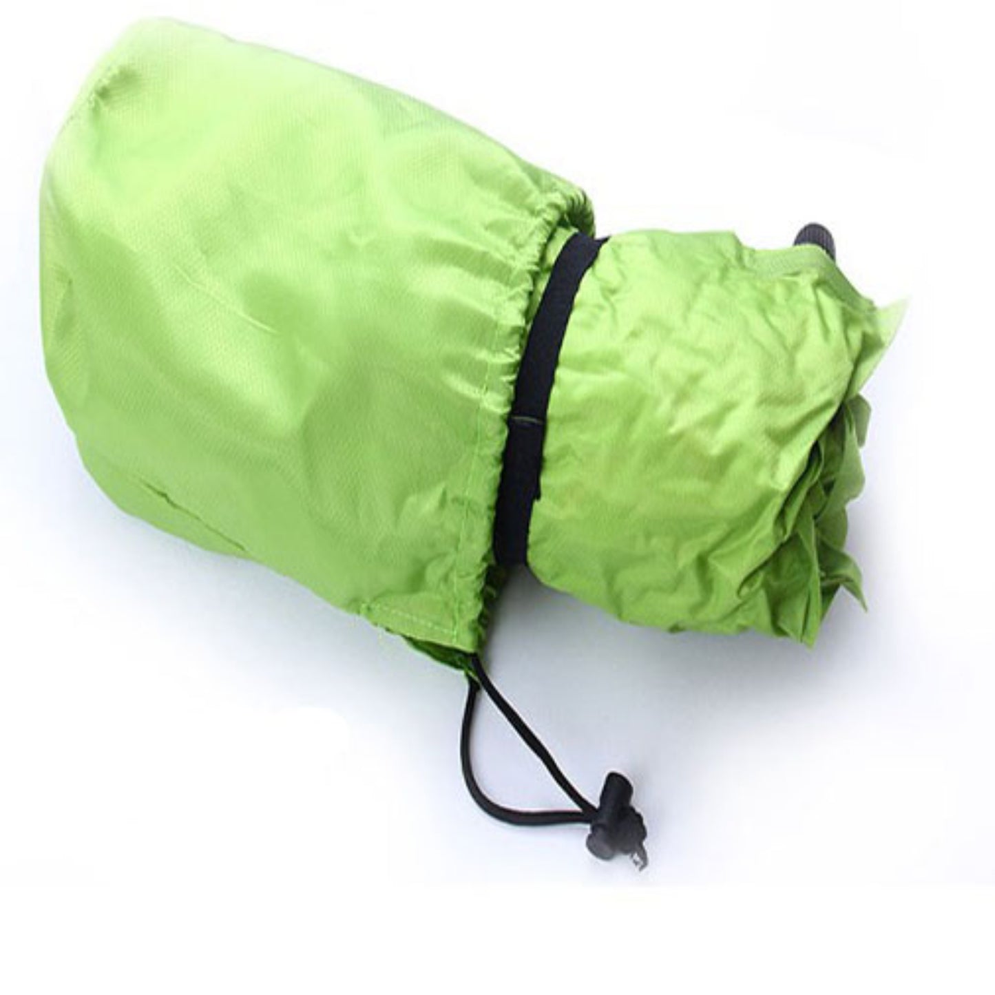 Close up of self-inflating camping pillow water-resistant ripstop nylon fabric surface for dry and comfortable outdoor use