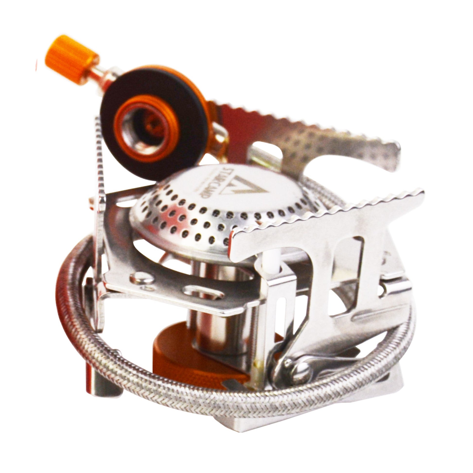 Portable gas stove on a white background